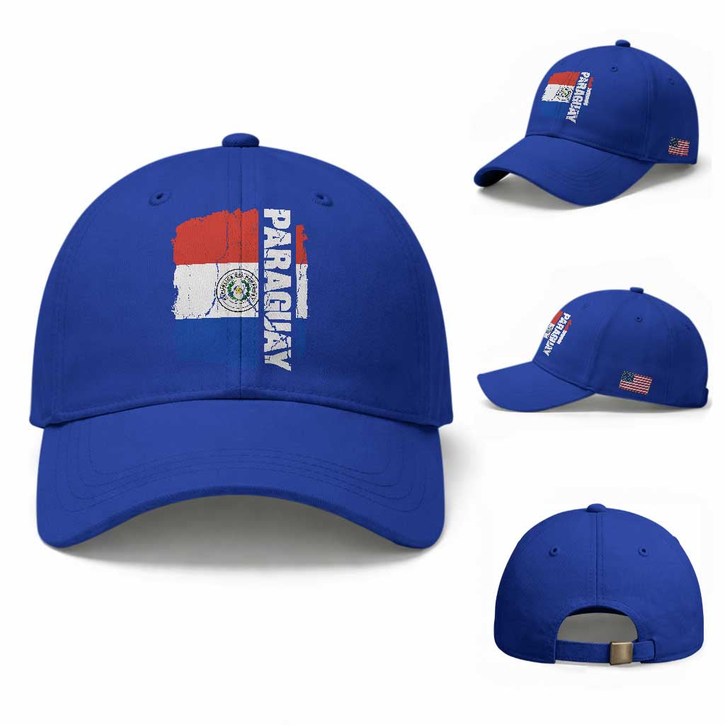 Paraguay Proud Roots Vintage Paraguaya Flag Heritage Pride Baseball Cap TS02 Baseball Cap Universal Fit Royal Blue Print Your Wear
