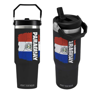 Paraguay Proud Roots Vintage Paraguaya Flag Heritage Pride Flip Straw Tumbler TS02 One Size: 30 oz Black Print Your Wear