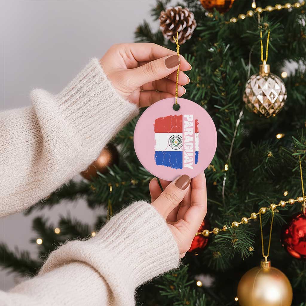 Paraguay Proud Roots Vintage Paraguaya Flag Heritage Pride Ceramic Ornament TS02 1pc Light Pink Print Your Wear