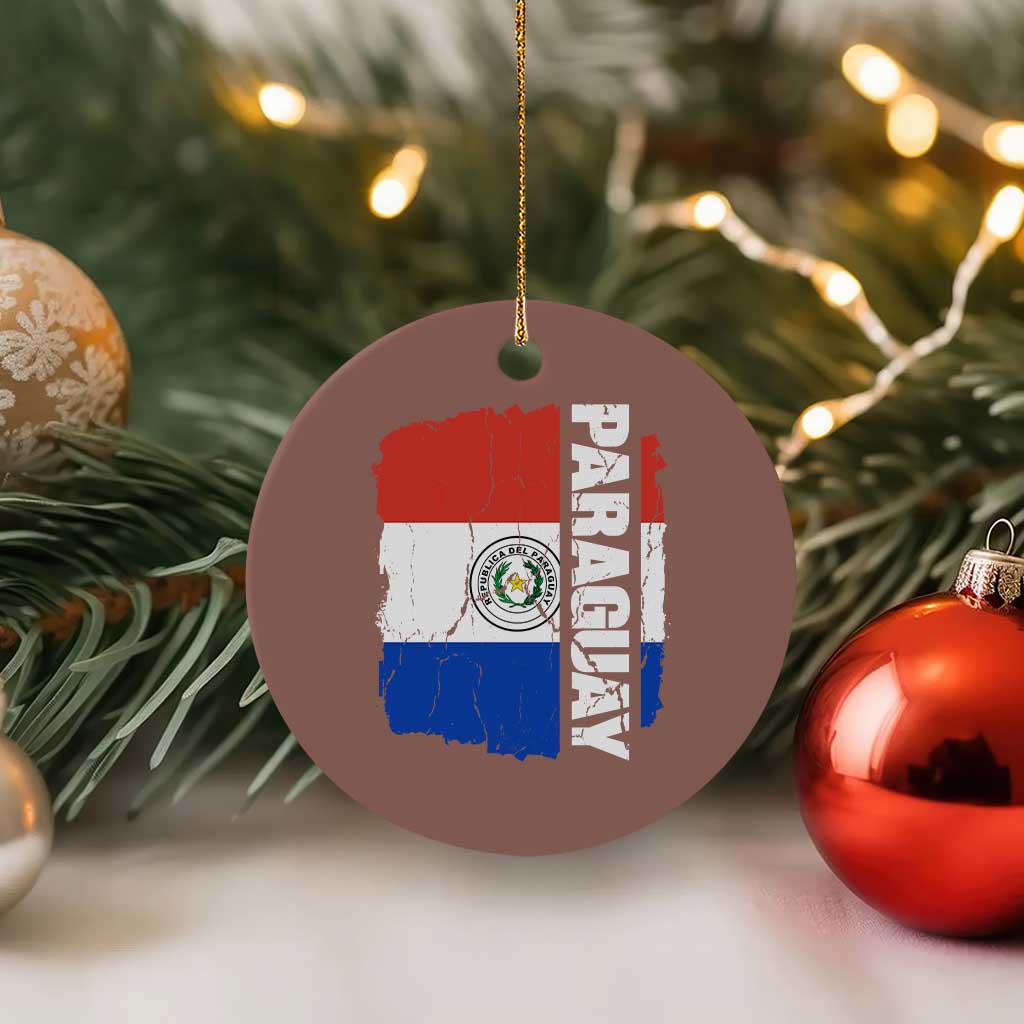 Paraguay Proud Roots Vintage Paraguaya Flag Heritage Pride Ceramic Ornament TS02 1pc Mocha Print Your Wear