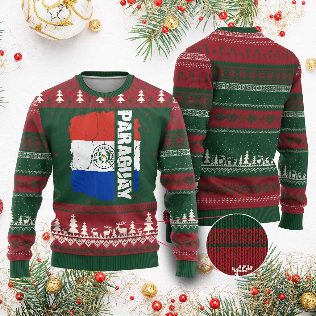 Paraguay Proud Roots Vintage Paraguaya Flag Heritage Pride Ugly Christmas Sweater TS02 Print Your Wear
