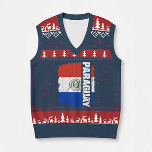 Paraguay Proud Roots Vintage Paraguaya Flag Heritage Pride V-Neck Knit Sweater Vest TS02 Navy Red Print Your Wear