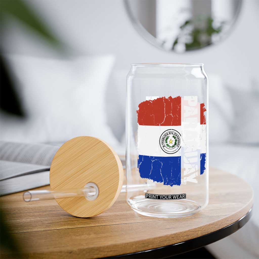 Paraguay Proud Roots Vintage Paraguaya Flag Heritage Pride Glass Can TS02 Print Your Wear