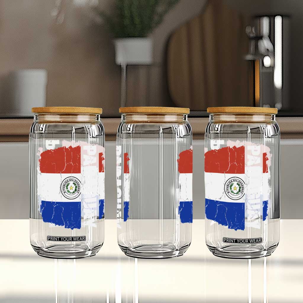 Paraguay Proud Roots Vintage Paraguaya Flag Heritage Pride Glass Can TS02 Print Your Wear