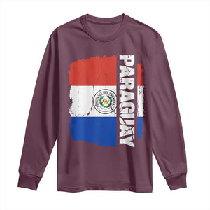 Paraguay Proud Roots Vintage Paraguaya Flag Heritage Pride Long Sleeve Shirt TS02 Maroon Print Your Wear