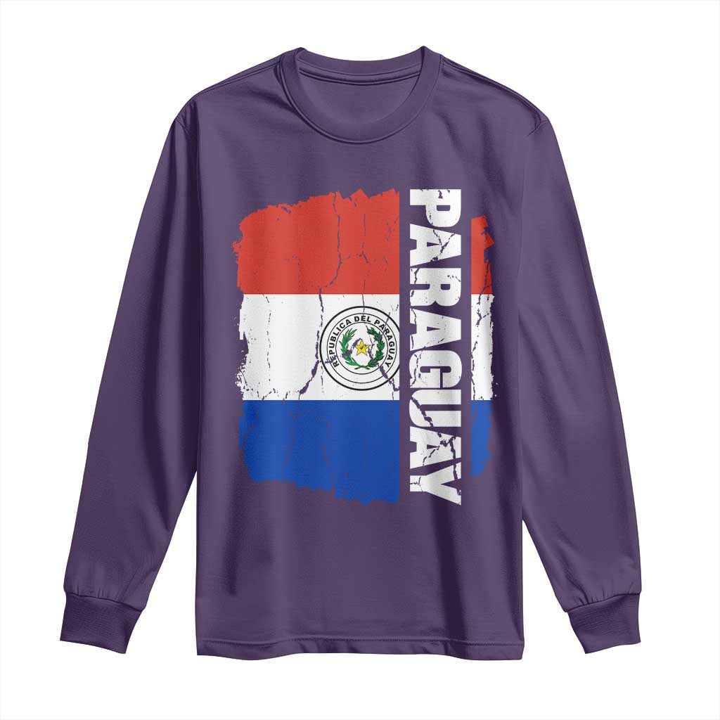 Paraguay Proud Roots Vintage Paraguaya Flag Heritage Pride Long Sleeve Shirt TS02 Purple Print Your Wear