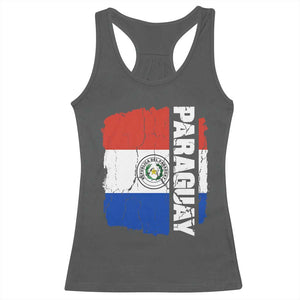 Paraguay Proud Roots Vintage Paraguaya Flag Heritage Pride Racerback Tank Top TS02 Dark Heather Print Your Wear