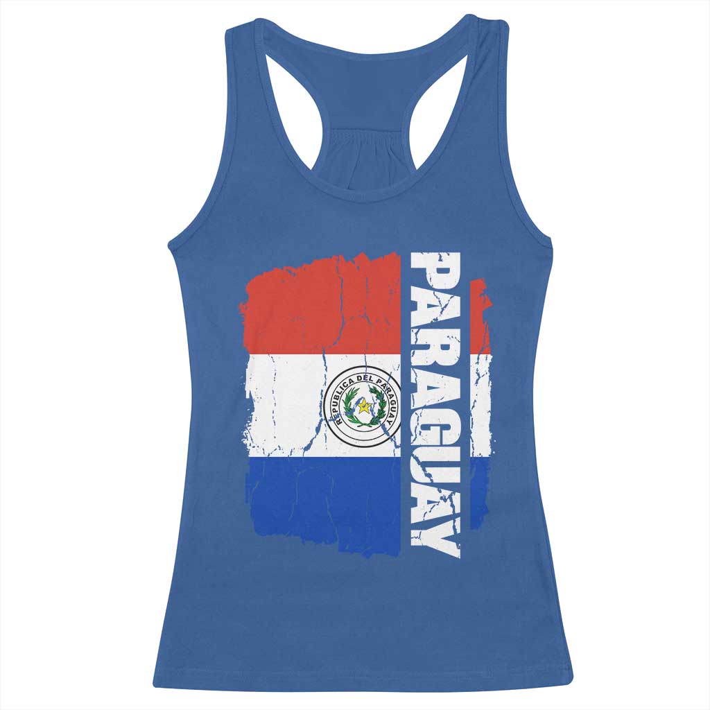 Paraguay Proud Roots Vintage Paraguaya Flag Heritage Pride Racerback Tank Top TS02 Royal Blue Print Your Wear