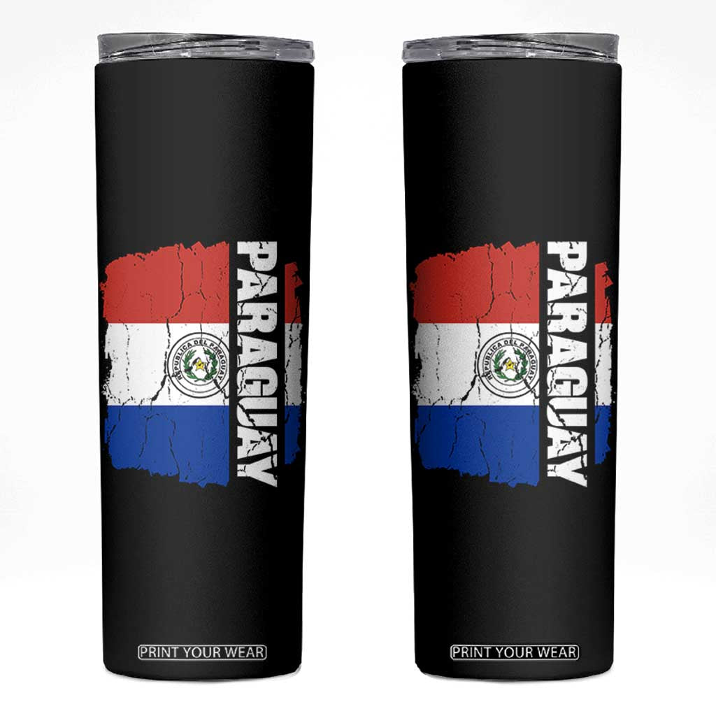 Paraguay Proud Roots Vintage Paraguaya Flag Heritage Pride Skinny Tumbler TS02 Black Print Your Wear