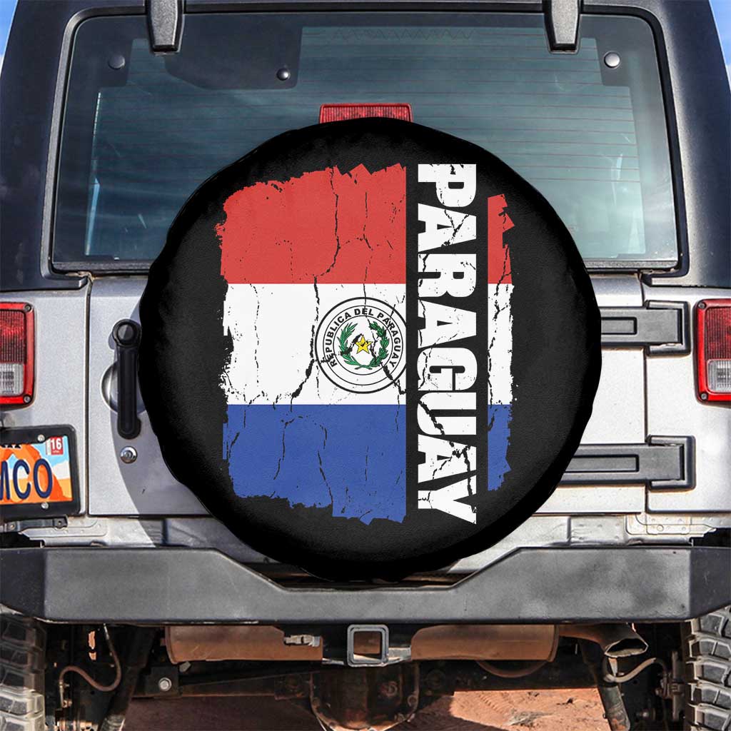Paraguay Proud Roots Vintage Paraguaya Flag Heritage Pride Spare Tire Cover TS02 No hole Black Print Your Wear