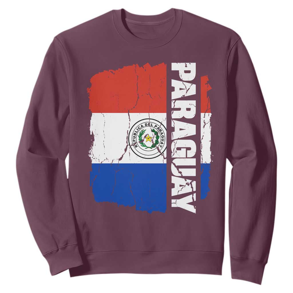 Paraguay Proud Roots Vintage Paraguaya Flag Heritage Pride Sweatshirt TS02 Maroon Print Your Wear