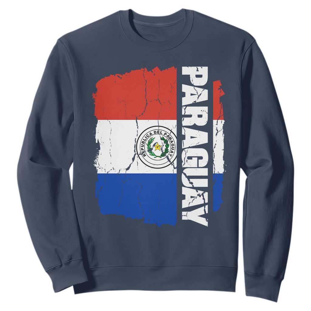 Paraguay Proud Roots Vintage Paraguaya Flag Heritage Pride Sweatshirt TS02 Navy Print Your Wear