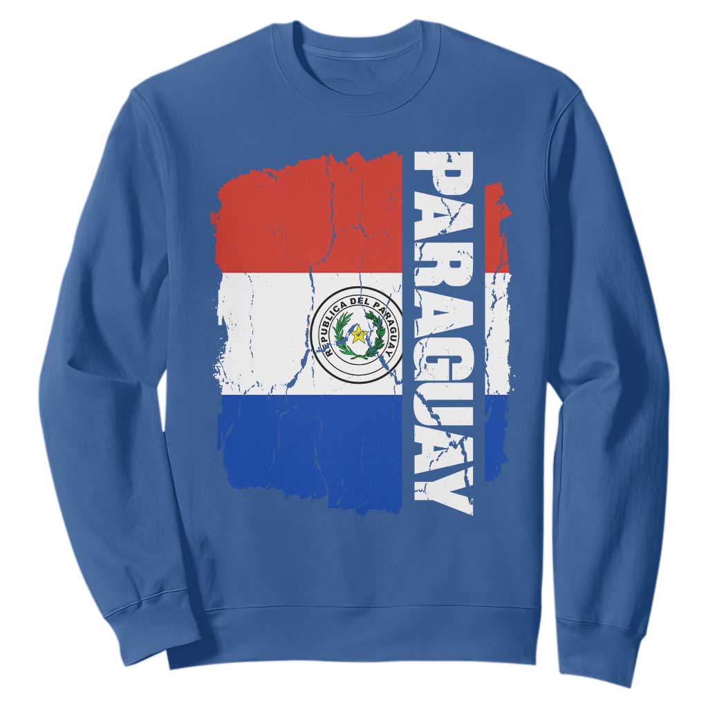 Paraguay Proud Roots Vintage Paraguaya Flag Heritage Pride Sweatshirt TS02 Royal Blue Print Your Wear
