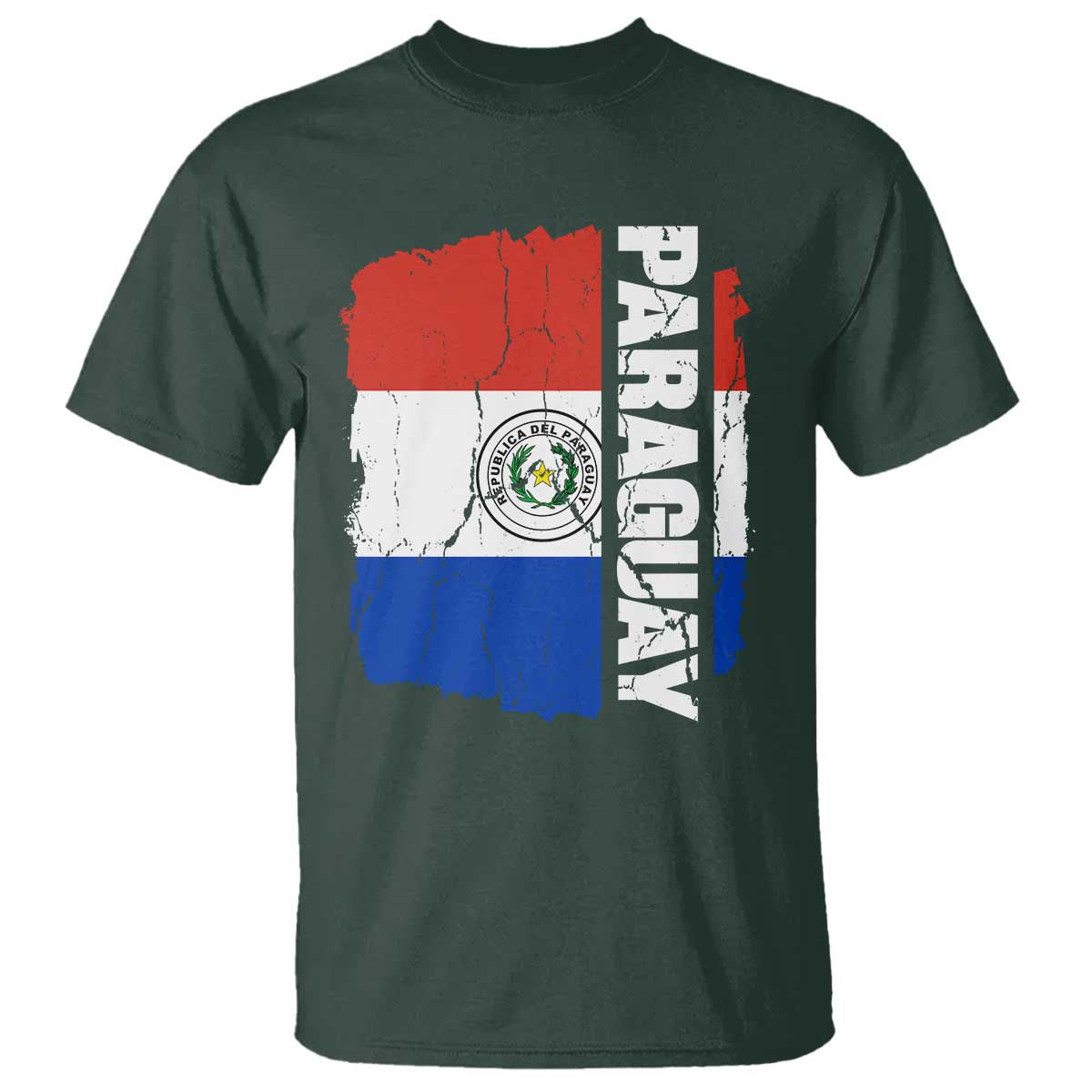 Paraguay Proud Roots Vintage Paraguaya Flag Heritage Pride T Shirt TS02 Dark Forest Green Print Your Wear