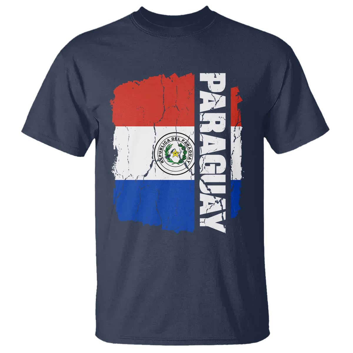 Paraguay Proud Roots Vintage Paraguaya Flag Heritage Pride T Shirt TS02 Navy Print Your Wear