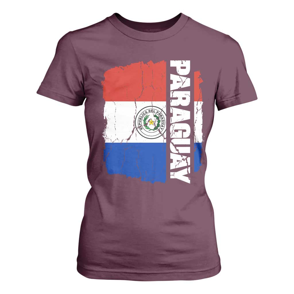 Paraguay Proud Roots Vintage Paraguaya Flag Heritage Pride T Shirt For Women TS02 Maroon Print Your Wear