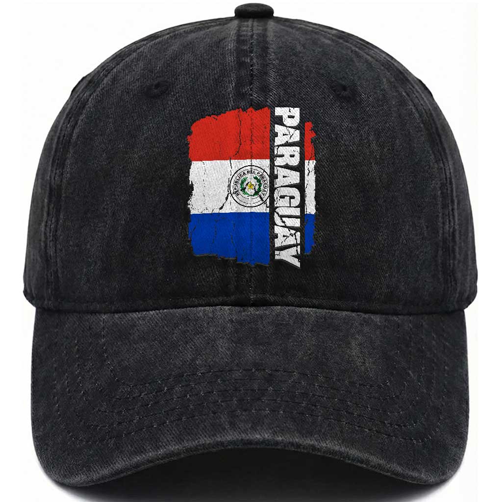 Paraguay Proud Roots Vintage Paraguaya Flag Heritage Pride Washed Cotton Baseball Cap TS02 Print Your Wear