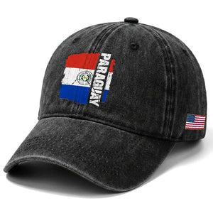 Paraguay Proud Roots Vintage Paraguaya Flag Heritage Pride Washed Cotton Baseball Cap TS02 Print Your Wear