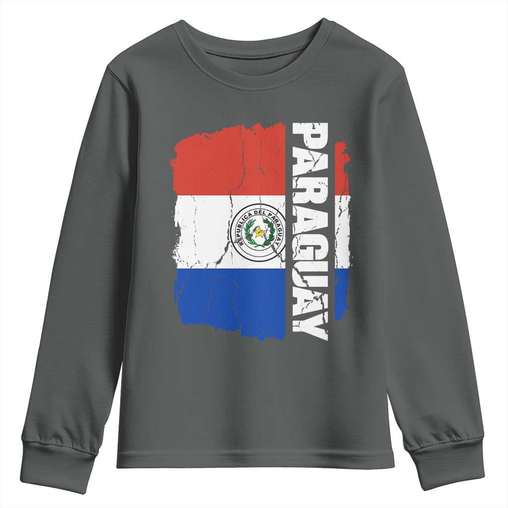 Paraguay Proud Roots Vintage Paraguaya Flag Heritage Pride Youth Sweatshirt TS02 Dark Heather Print Your Wear