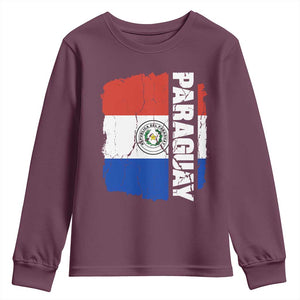 Paraguay Proud Roots Vintage Paraguaya Flag Heritage Pride Youth Sweatshirt TS02 Maroon Print Your Wear