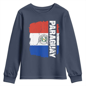 Paraguay Proud Roots Vintage Paraguaya Flag Heritage Pride Youth Sweatshirt TS02 Navy Print Your Wear