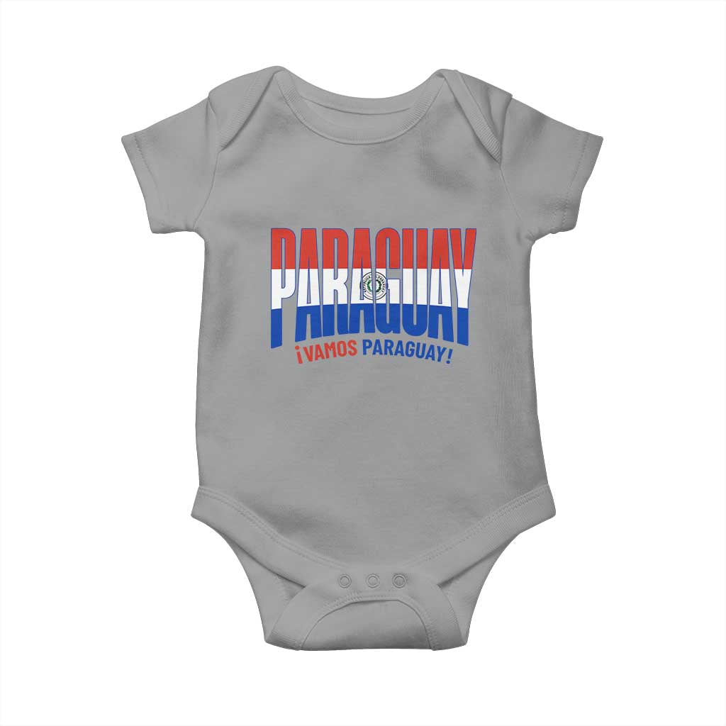Vamos Paraguay Long Live Soccer Cheer Baby Onesie Patriotic Paraguaya Futbol Football Fans Pride TS02 Sport Gray Print Your Wear