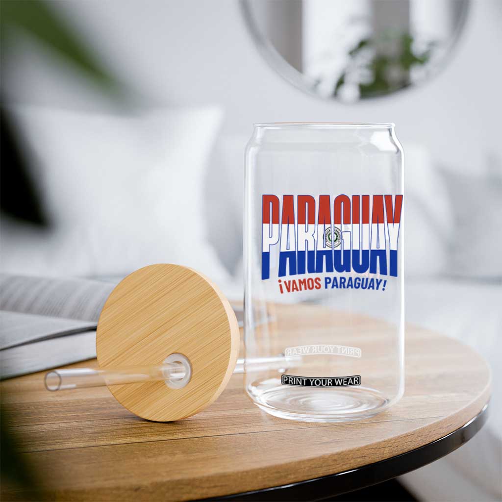 Vamos Paraguay Long Live Soccer Cheer Glass Can Patriotic Paraguaya Futbol Football Fans Pride TS02 Print Your Wear