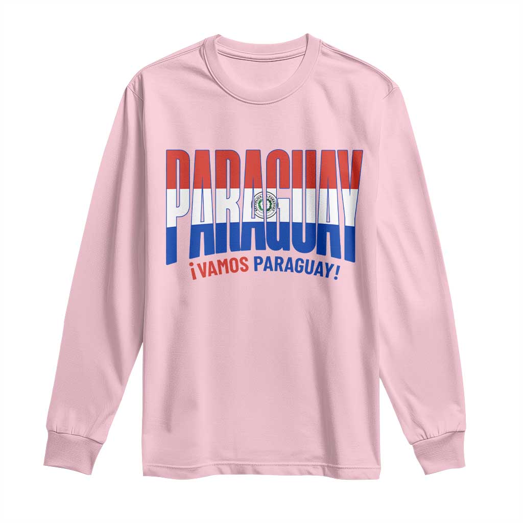 Vamos Paraguay Long Live Soccer Cheer Long Sleeve Shirt Patriotic Paraguaya Futbol Football Fans Pride TS02 Light Pink Print Your Wear