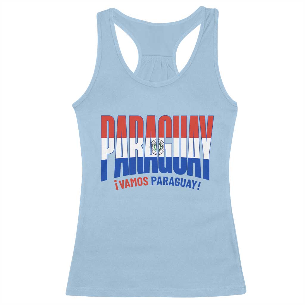 Vamos Paraguay Long Live Soccer Cheer Racerback Tank Top Patriotic Paraguaya Futbol Football Fans Pride TS02 Light Blue Print Your Wear