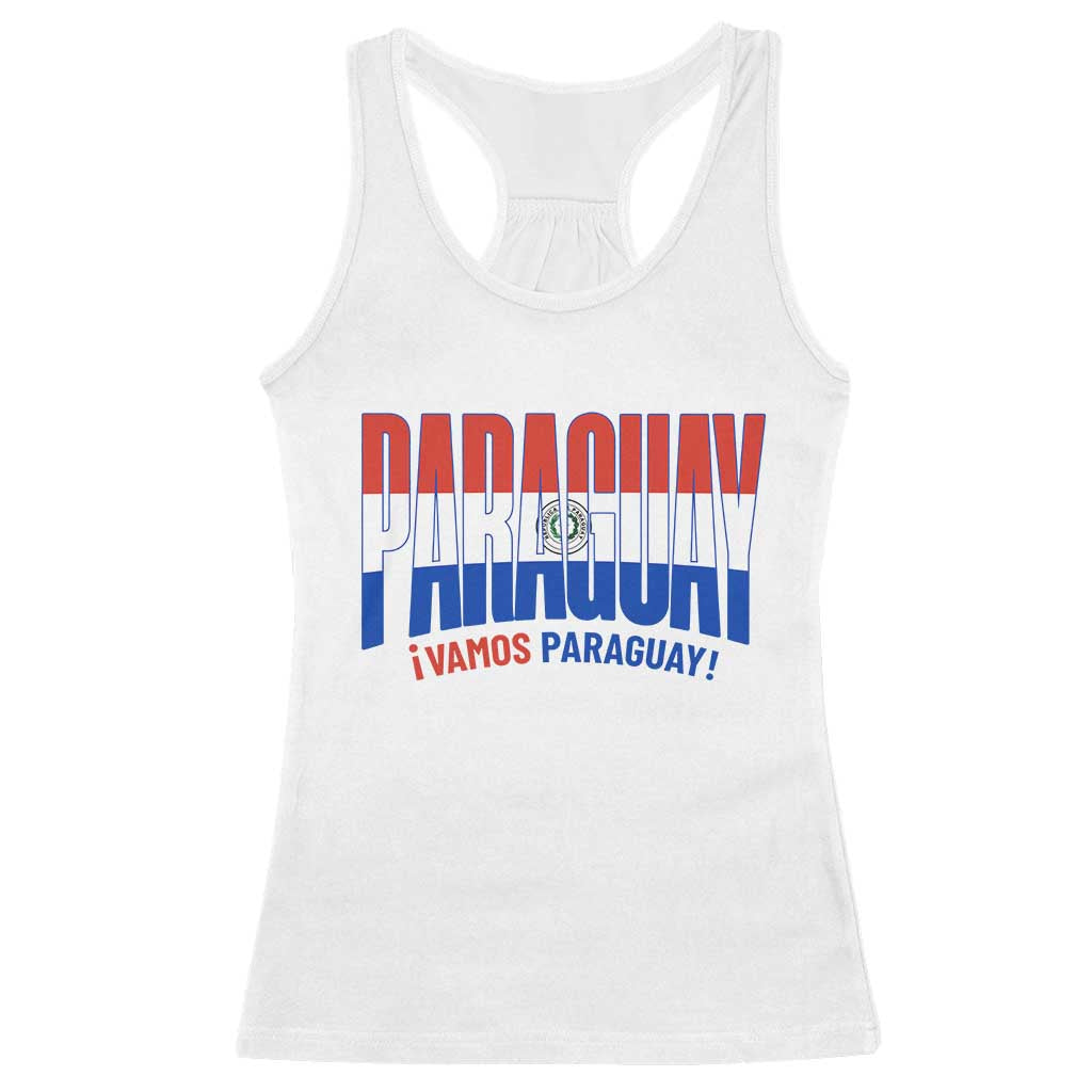 Vamos Paraguay Long Live Soccer Cheer Racerback Tank Top Patriotic Paraguaya Futbol Football Fans Pride TS02 White Print Your Wear