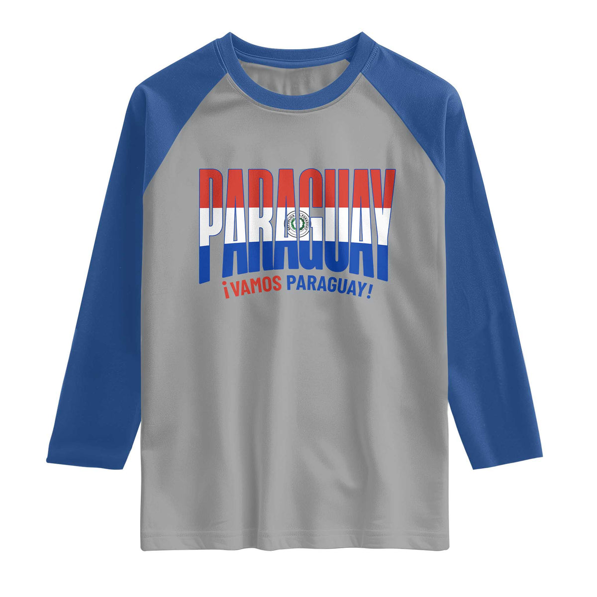 Vamos Paraguay Long Live Soccer Cheer Raglan Shirt Patriotic Paraguaya Futbol Football Fans Pride TS02 Sport Gray Royal Print Your Wear