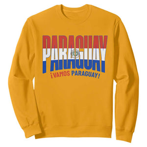 Vamos Paraguay Long Live Soccer Cheer Sweatshirt Patriotic Paraguaya Futbol Football Fans Pride TS02 Gold Print Your Wear