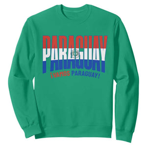 Vamos Paraguay Long Live Soccer Cheer Sweatshirt Patriotic Paraguaya Futbol Football Fans Pride TS02 Irish Green Print Your Wear