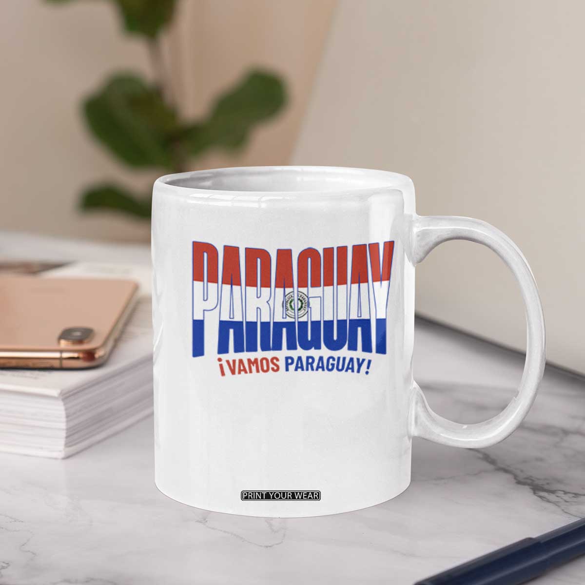 Vamos Paraguay Long Live Soccer Cheer Coffee Mug Patriotic Paraguaya Futbol Football Fans Pride TS02 Print Your Wear