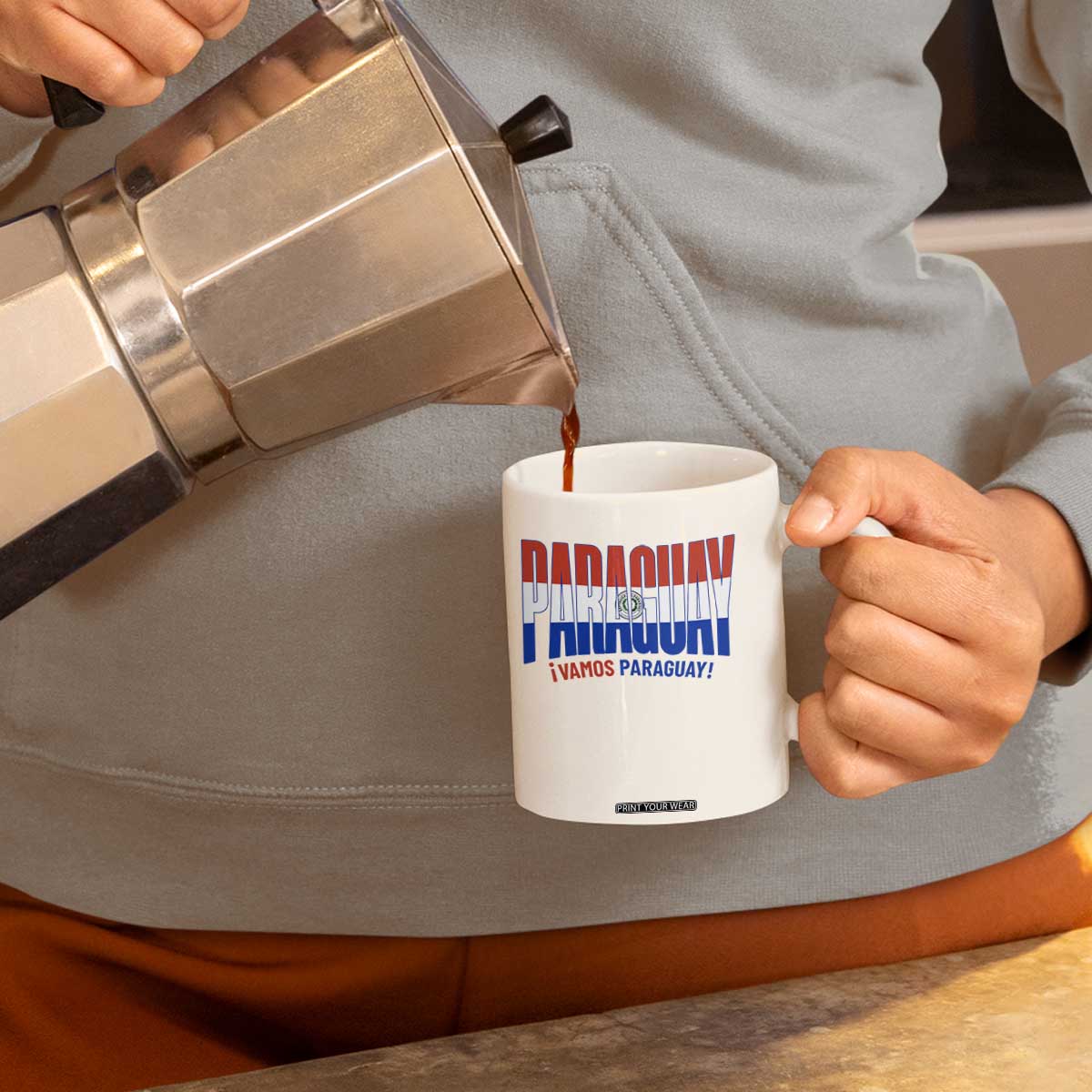 Vamos Paraguay Long Live Soccer Cheer Coffee Mug Patriotic Paraguaya Futbol Football Fans Pride TS02 Print Your Wear