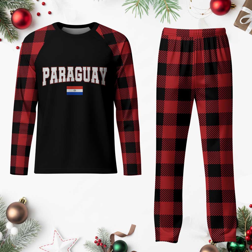Paraguay Retro Athletic Varsity Style Plaid Pajama Set Paraguaya Flag Country Pride Heritage TS02 Buffalo Plaid Print Your Wear