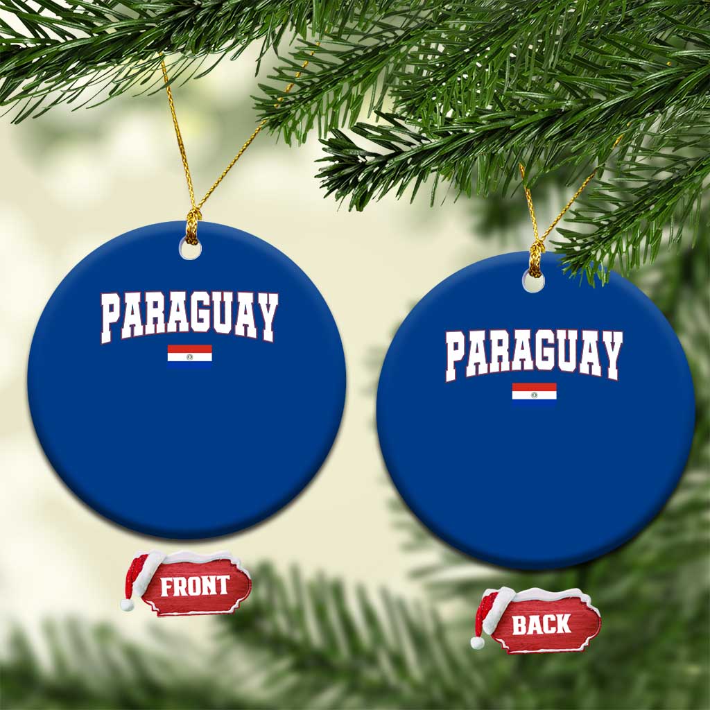 Paraguay Retro Athletic Varsity Style Ceramic Ornament Paraguaya Flag Country Pride Heritage TS02 1pc Blue Print Your Wear