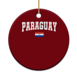 Paraguay Retro Athletic Varsity Style Ceramic Ornament Paraguaya Flag Country Pride Heritage TS02 1pc Red Print Your Wear