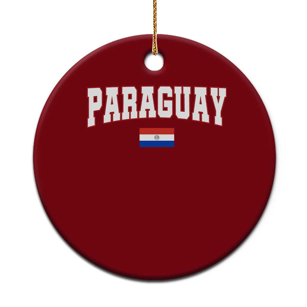 Paraguay Retro Athletic Varsity Style Ceramic Ornament Paraguaya Flag Country Pride Heritage TS02 1pc Red Print Your Wear