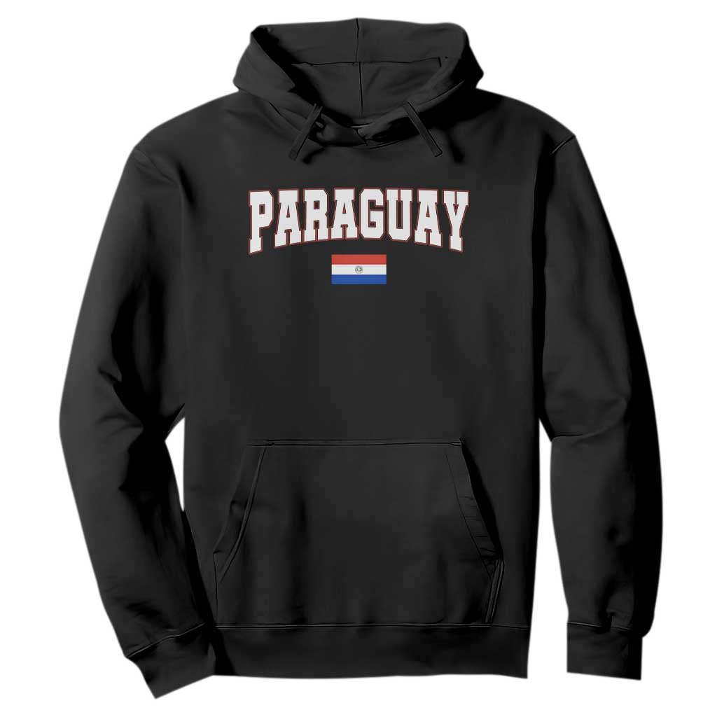 Paraguay Retro Athletic Varsity Style Hoodie Paraguaya Flag Country Pride Heritage TS02 Black Print Your Wear