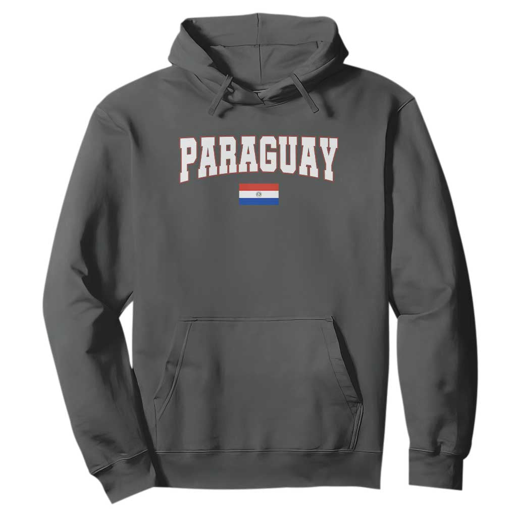 Paraguay Retro Athletic Varsity Style Hoodie Paraguaya Flag Country Pride Heritage TS02 S Dark Heather Print Your Wear