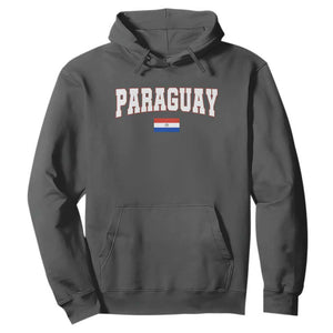Paraguay Retro Athletic Varsity Style Hoodie Paraguaya Flag Country Pride Heritage TS02 S Dark Heather Print Your Wear