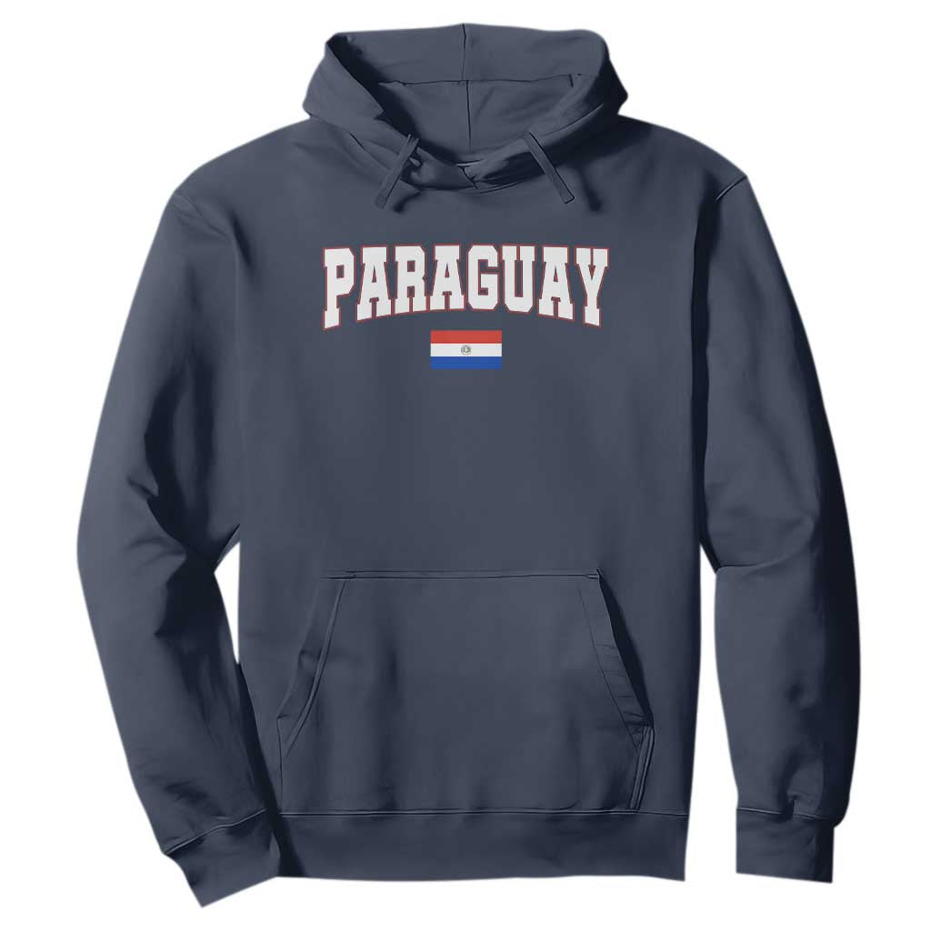 Paraguay Retro Athletic Varsity Style Hoodie Paraguaya Flag Country Pride Heritage TS02 Navy Print Your Wear