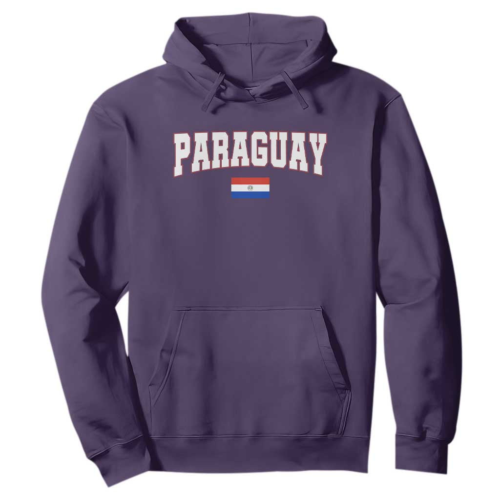 Paraguay Retro Athletic Varsity Style Hoodie Paraguaya Flag Country Pride Heritage TS02 Purple Print Your Wear