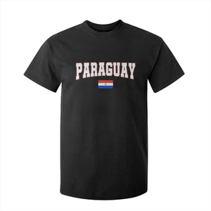 Paraguay Retro Athletic Varsity Style T Shirt For Kid Paraguaya Flag Country Pride Heritage TS02 Black Print Your Wear
