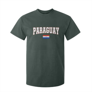 Paraguay Retro Athletic Varsity Style T Shirt For Kid Paraguaya Flag Country Pride Heritage TS02 Dark Forest Green Print Your Wear