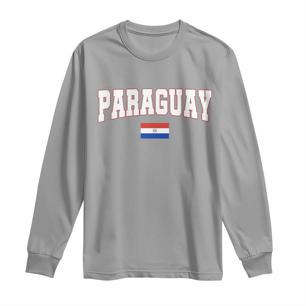 Paraguay Retro Athletic Varsity Style Long Sleeve Shirt Paraguaya Flag Country Pride Heritage TS02 Sport Gray Print Your Wear