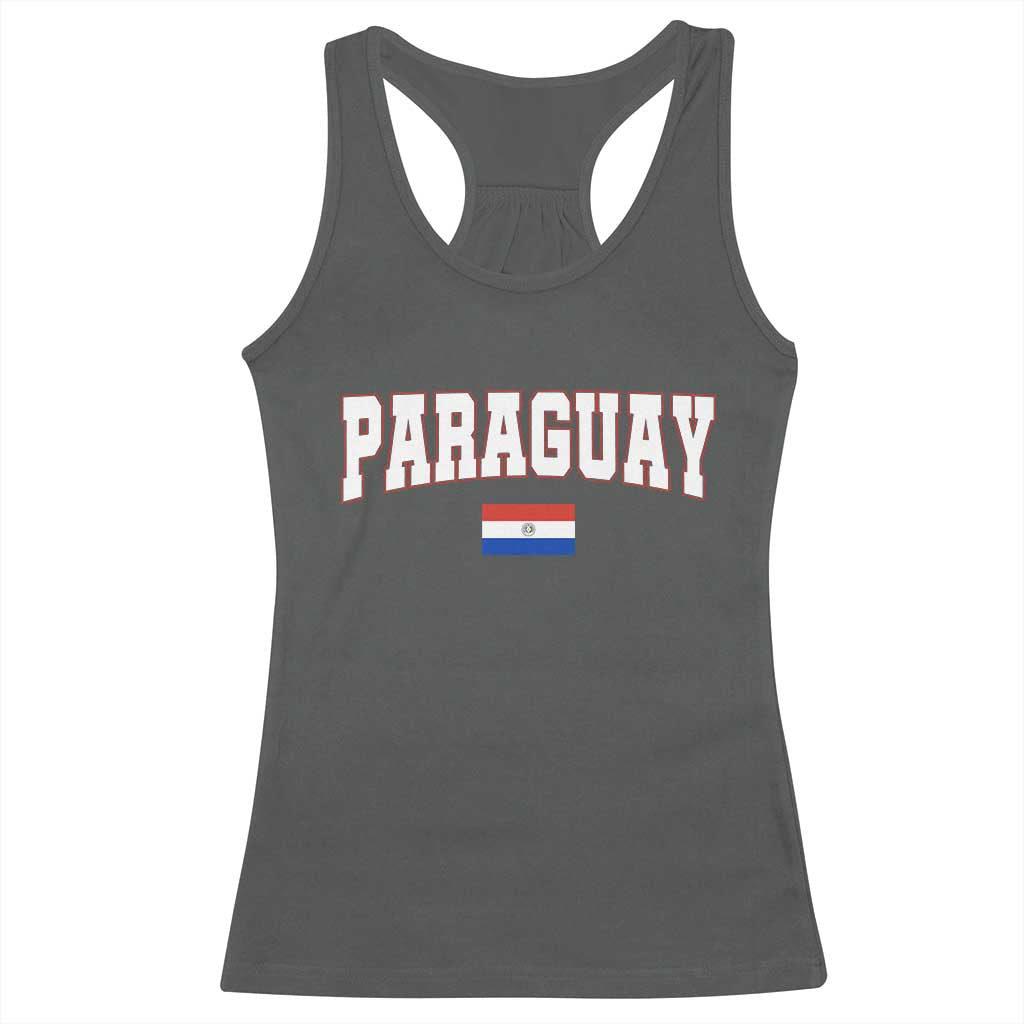 Paraguay Retro Athletic Varsity Style Racerback Tank Top Paraguaya Flag Country Pride Heritage TS02 Dark Heather Print Your Wear