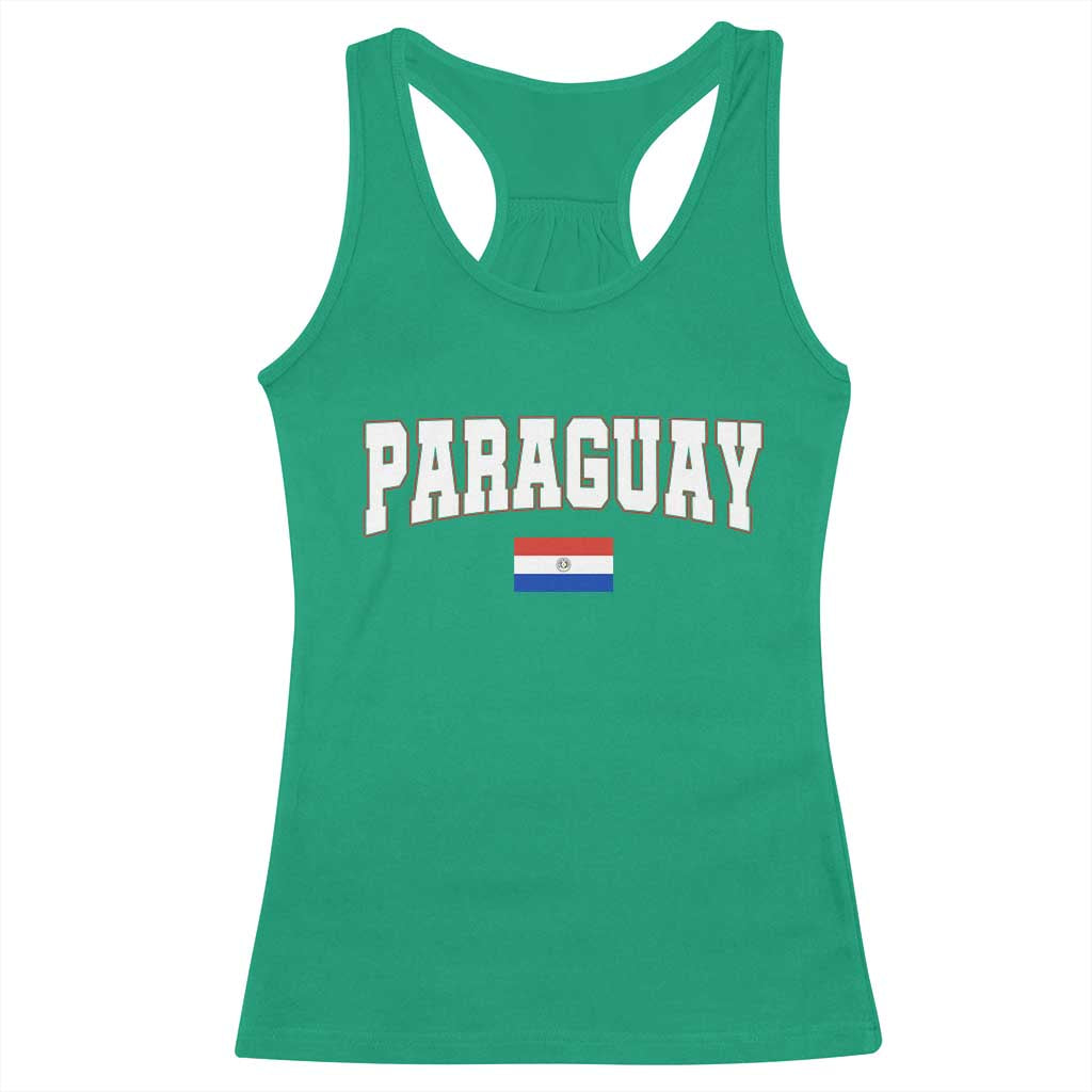 Paraguay Retro Athletic Varsity Style Racerback Tank Top Paraguaya Flag Country Pride Heritage TS02 Irish Green Print Your Wear