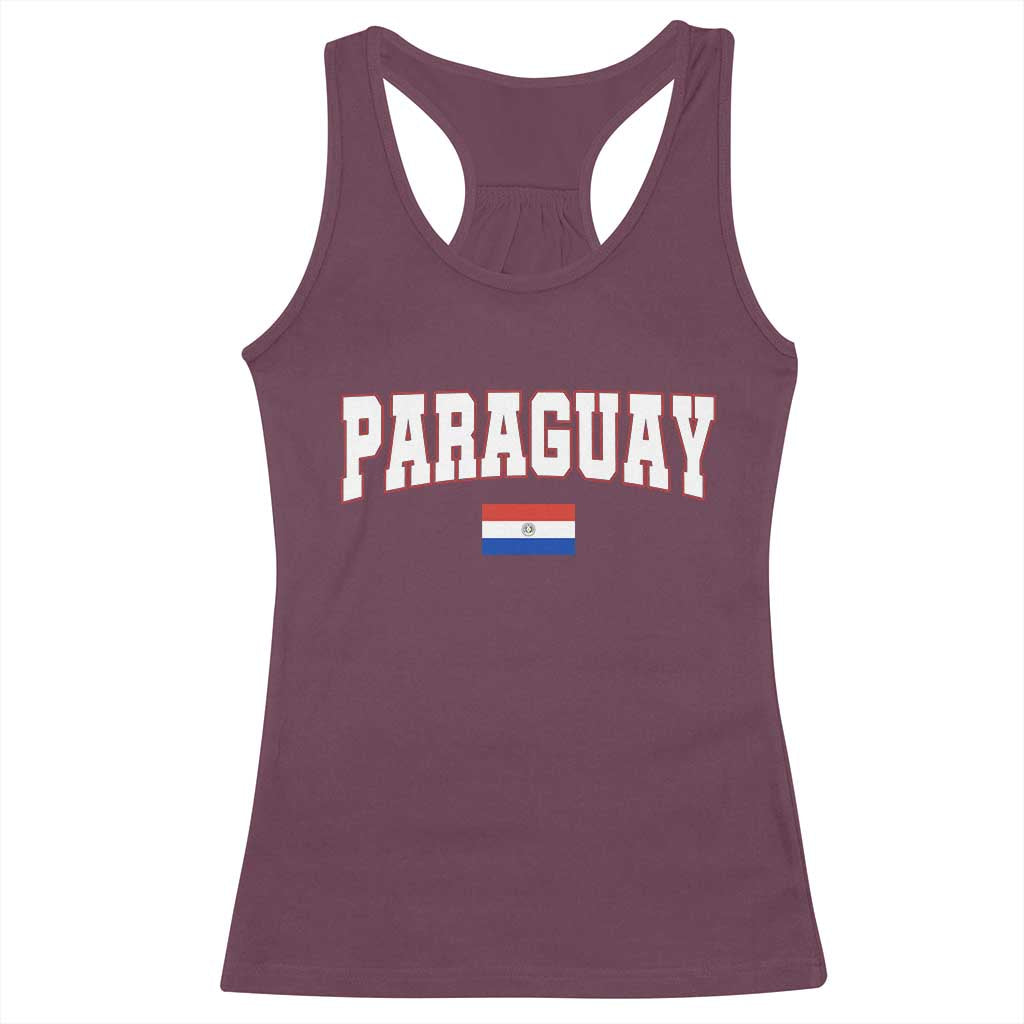 Paraguay Retro Athletic Varsity Style Racerback Tank Top Paraguaya Flag Country Pride Heritage TS02 Maroon Print Your Wear